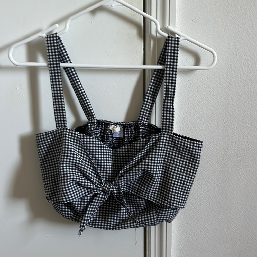 Black and white checkered crop top size M